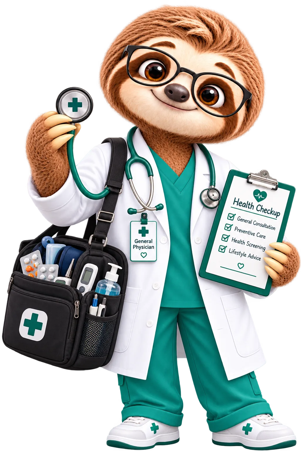 A general physician consulting a patient in a modern clinic