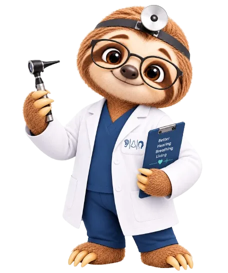 An ENT specialist reviewing a patient's hearing results