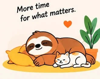 A sloth napping with a cat — more time for what matters