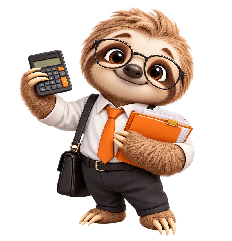 Book A Sloth mascot — appointment booking for chartered accountants